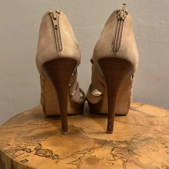 Stuart Weitzman Nude woven platform sandals 8.5 - Picture 4 of 7